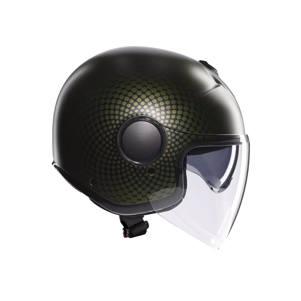 ETERES ANDORA MATT GREEN/BLACK - MOTORBIKE OPEN FACE HELMET E2206 -  - 3