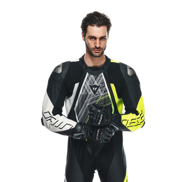 audax-d-zip-1pc-perf-leather-suit-black-yellow-fluo-white image number 6