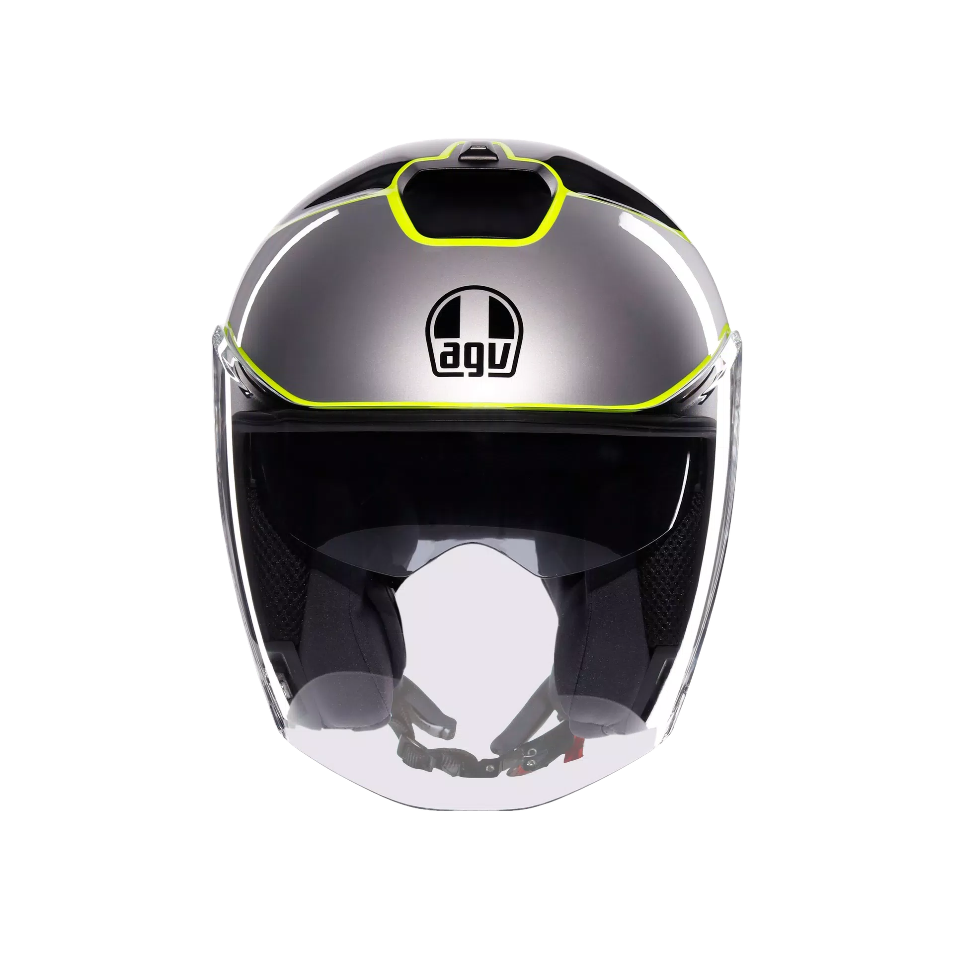 IRIDES DAVAO BLACK/GREY/YELLOW FLUO - CASQUE MOTO JET E2206