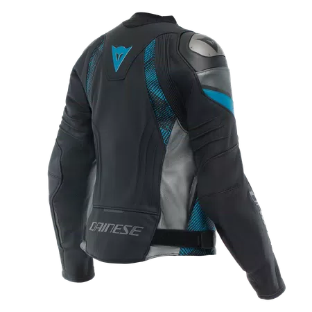 AVRO 5 - DAMES MOTORFIETS LEREN JAS - BLACK/TEAL/ANTHRACITE - 2