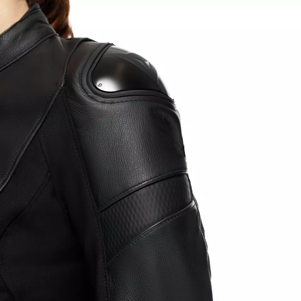 IPERATTIVA - WOMEN'S LEATHER-TEXTILE MOTORCYCLE JACKET - BLACK/BLACK - 10