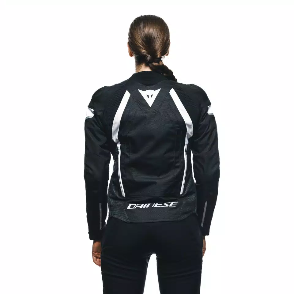 AVRO 5 - WOMEN'S FABRIC MOTORCYCLE JACKET - BLACK/WHITE/BLACK - 6