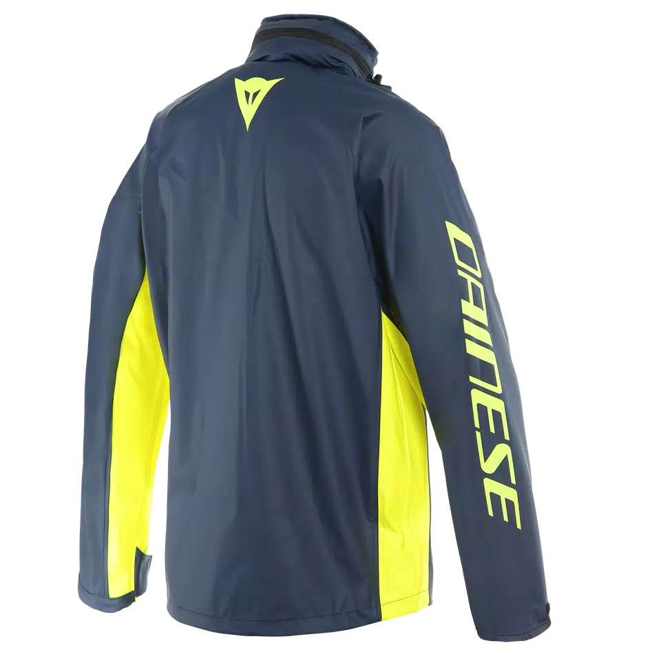 STORM 2 - UNISEX MOTORCYCLE RAIN JACKET - BLACK-IRIS/FLUO-YELLOW - 2