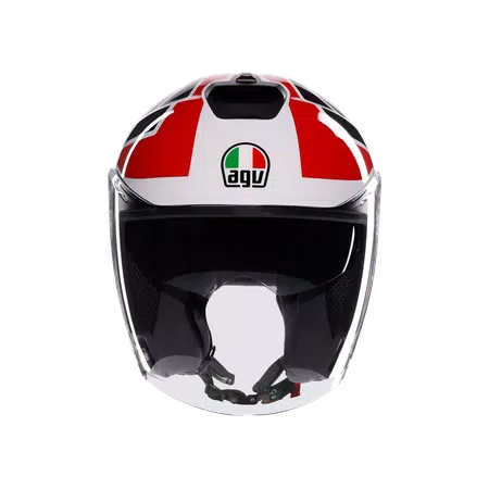 IRIDES TOLOSA BLACK/GREY/RED - MOTORBIKE OPEN FACE HELMET E2206 -  - 2