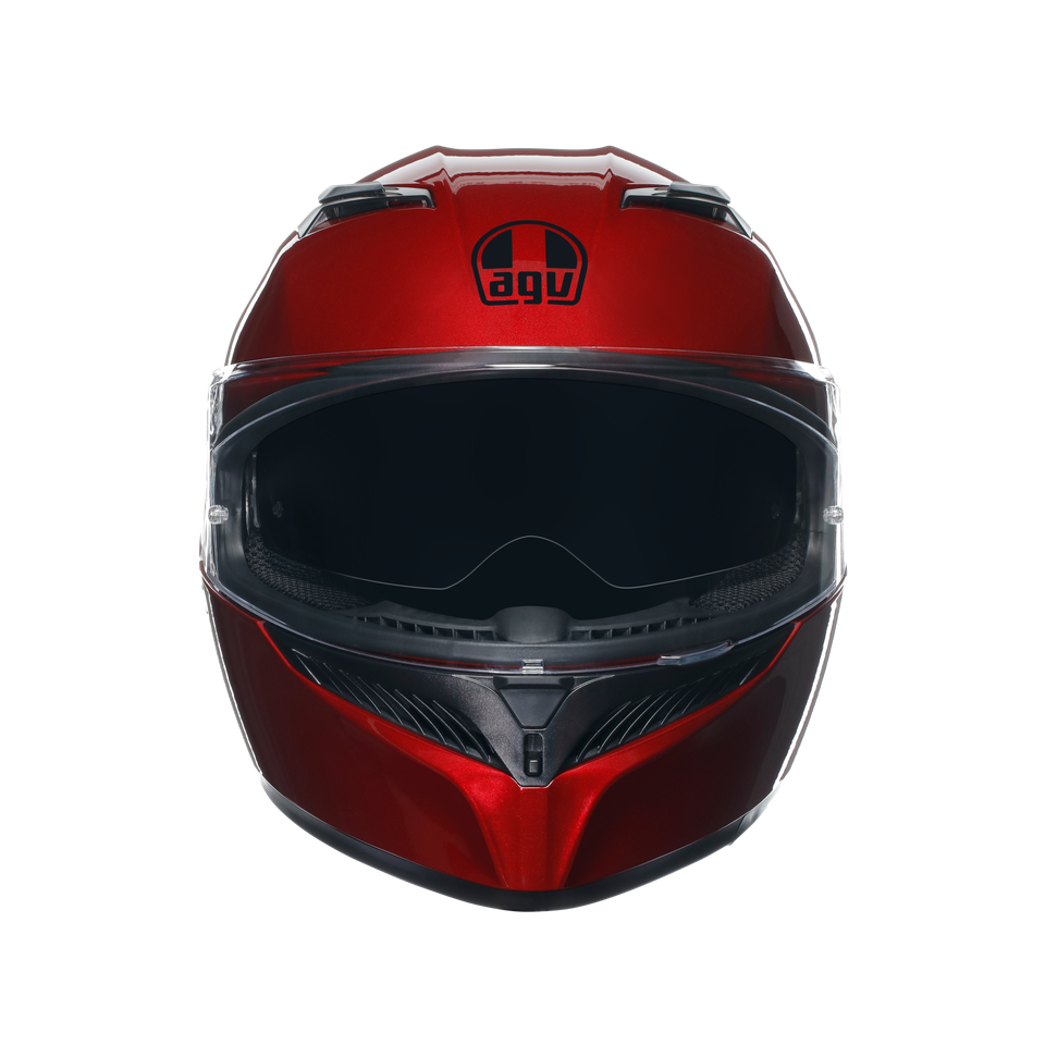 AGV K3 E2206 Vollvisierhelm – ECE 22.06 Zugelassen, Mit Integrierter Sonnenblende & Pinlock, Größe M, Farbe Rot