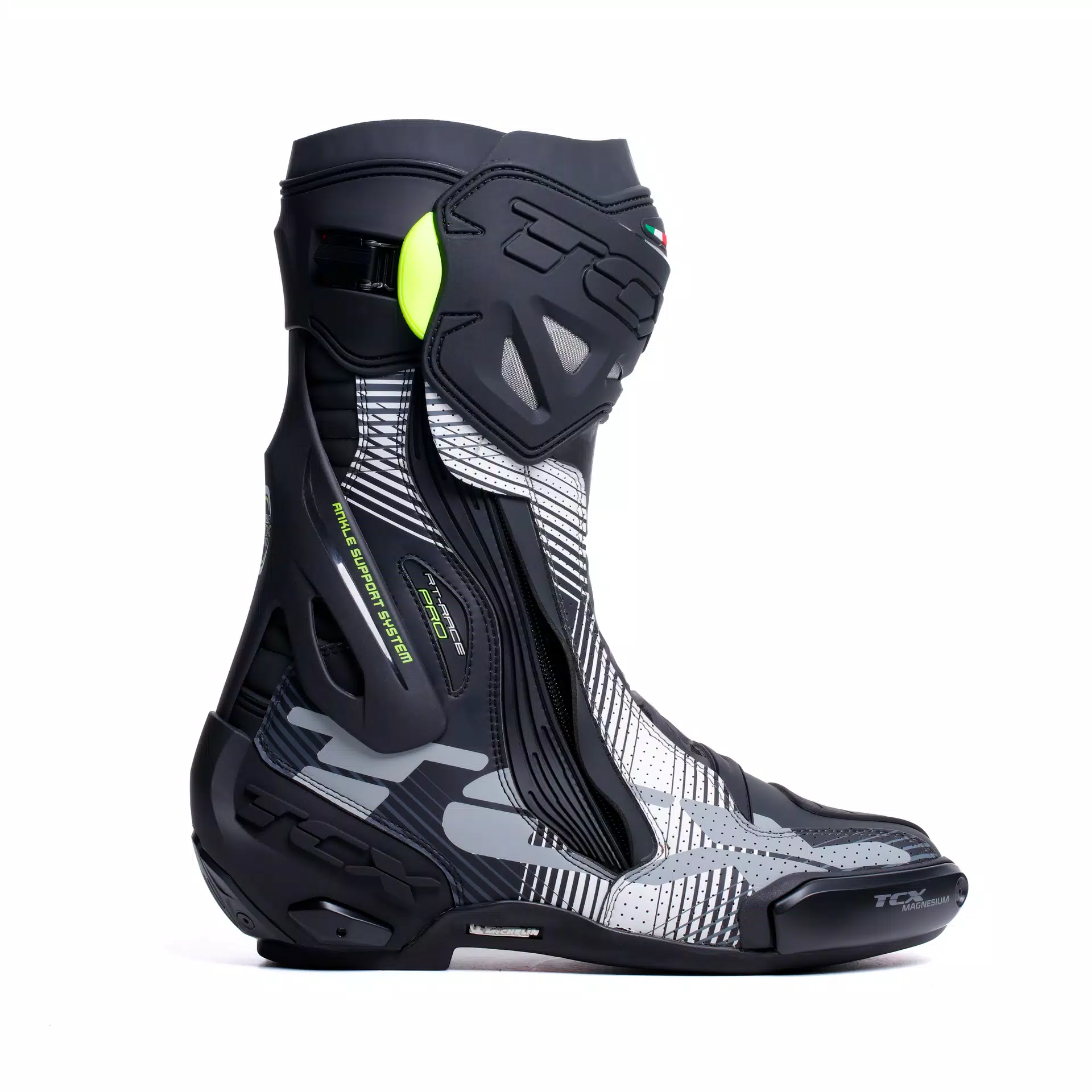RT-RACE PRO AIR MEN'S MOTORCYCLE RACING BOOTS - BLACK/WHITE/GREY