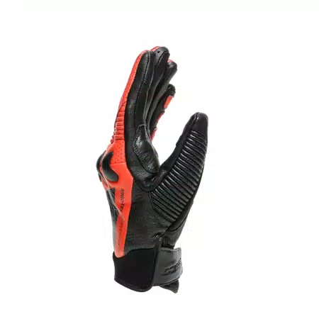 X-RIDE - MEN'S MOTORCYCLE LEATHER GLOVES - BLACK/FLUO-RED - 2