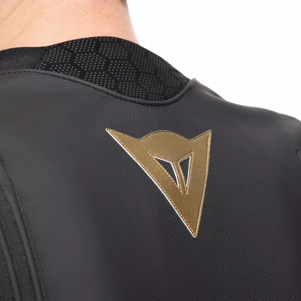 RACING 5 - MEN LEATHER MOTORCYCLE JACKET - BLACK/GOLD - 6