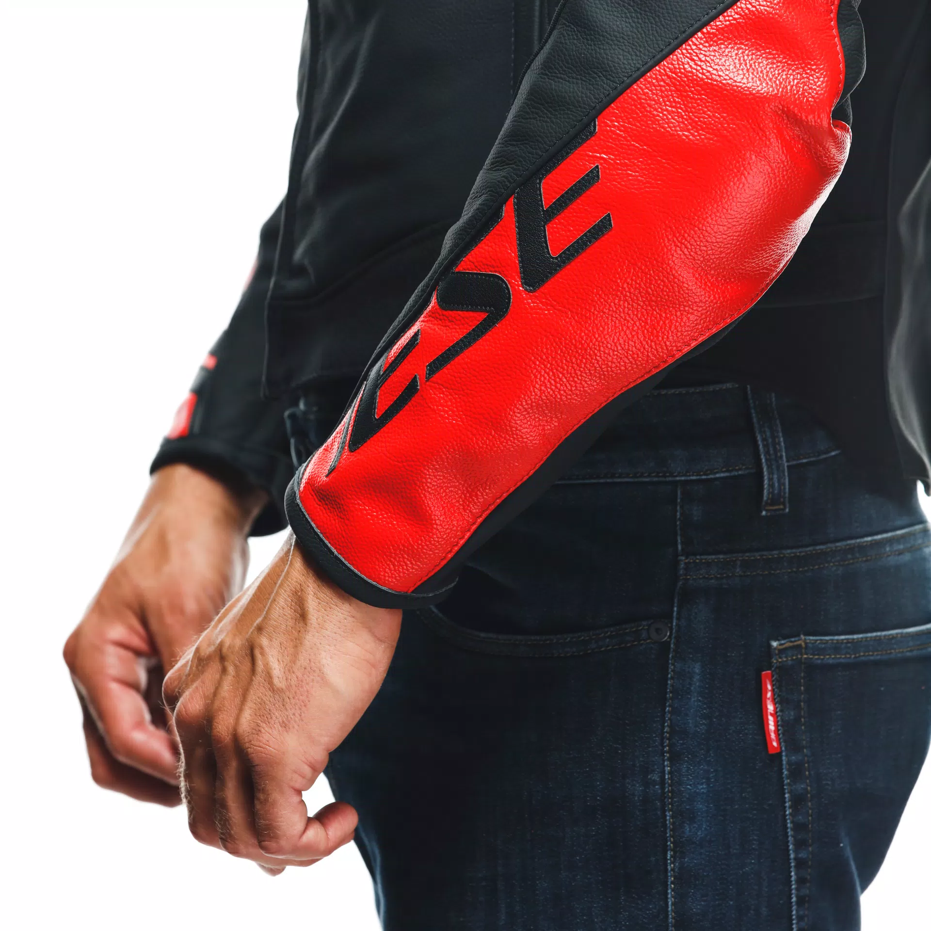 SPORTIVA - MEN'S MOTORCYCLE LEATHER JACKET | BLACK-MATT/LAVA SPORTIVA - MEN'S MOTORCYCLE LEATHER JACKET | BLACK-MATT/LAVA