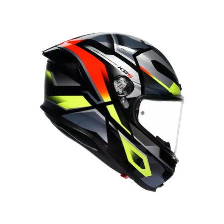 K6 S ERAZER BLACK/RED/YELLOW FLUO - MOTORBIKE FULL FACE HELMET DOT (E2206) -  - 3
