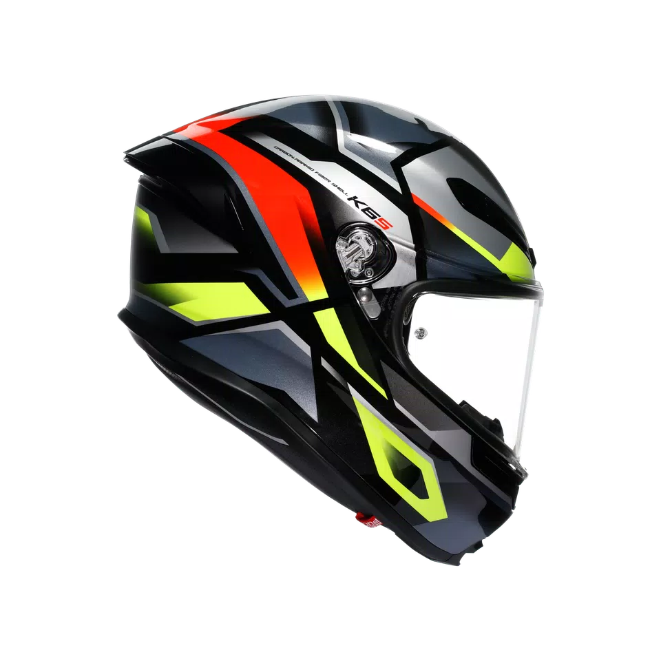 K6 S ERAZER BLACK/RED/YELLOW FLUO - MOTORBIKE FULL FACE HELMET DOT (E2206) -  - 3
