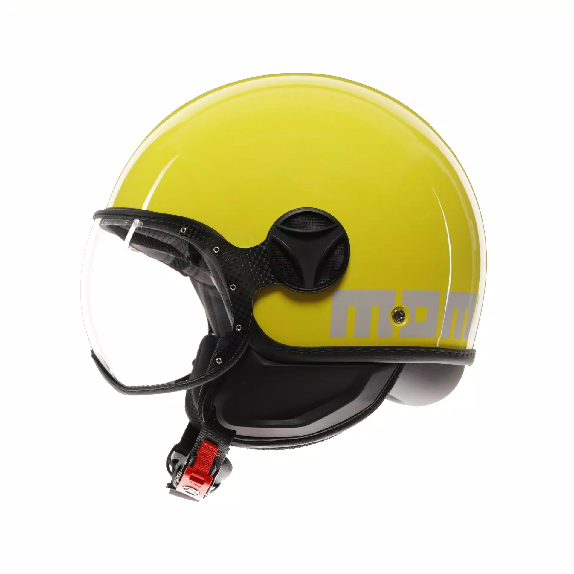 MOMODESIGN FGTR CLASSIC CANDY YELLOW / WHITE - JET HELMET WITH VISOR E2206