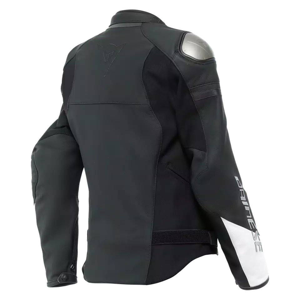 RAPIDA - WOMEN'S MOTORCYCLE LEATHER JACKET - BLACK-MATT/BLACK-MATT/WHITE - 2