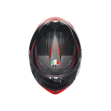 K6 S SLASHCUT BLACK/GREY/RED - MOTORBIKE FULL FACE HELMET E2206 -  - 7