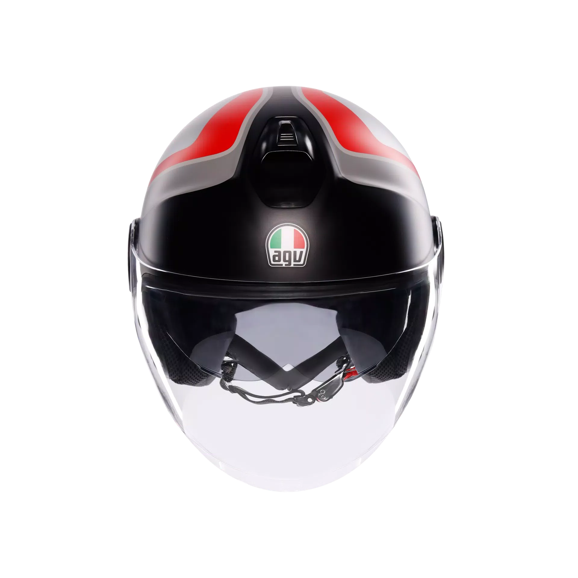 ETERES SCAGLIERI MATT GREY/RED - CASQUE MOTO JET E2206