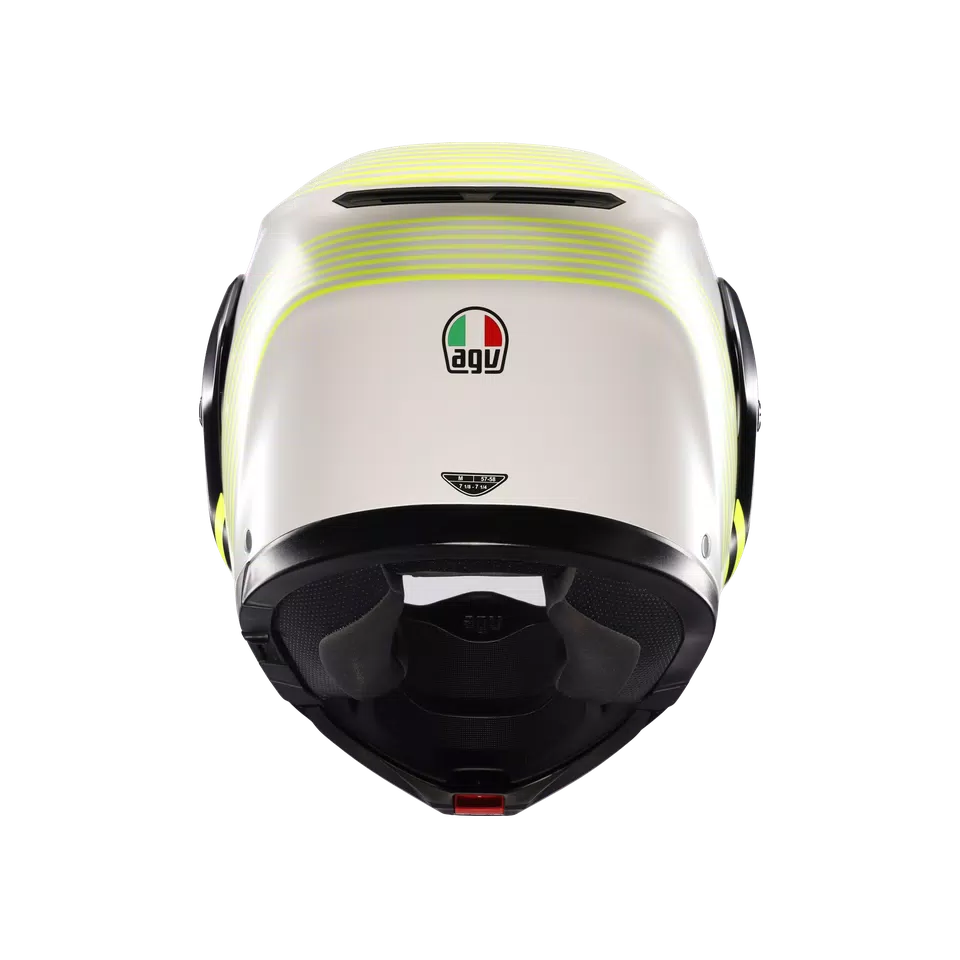 STREETMODULAR ISEO MATT WHITE/BLACK/YEL FLUO - MOTORBIKE FLIP UP HELMET E2206 -  - 5
