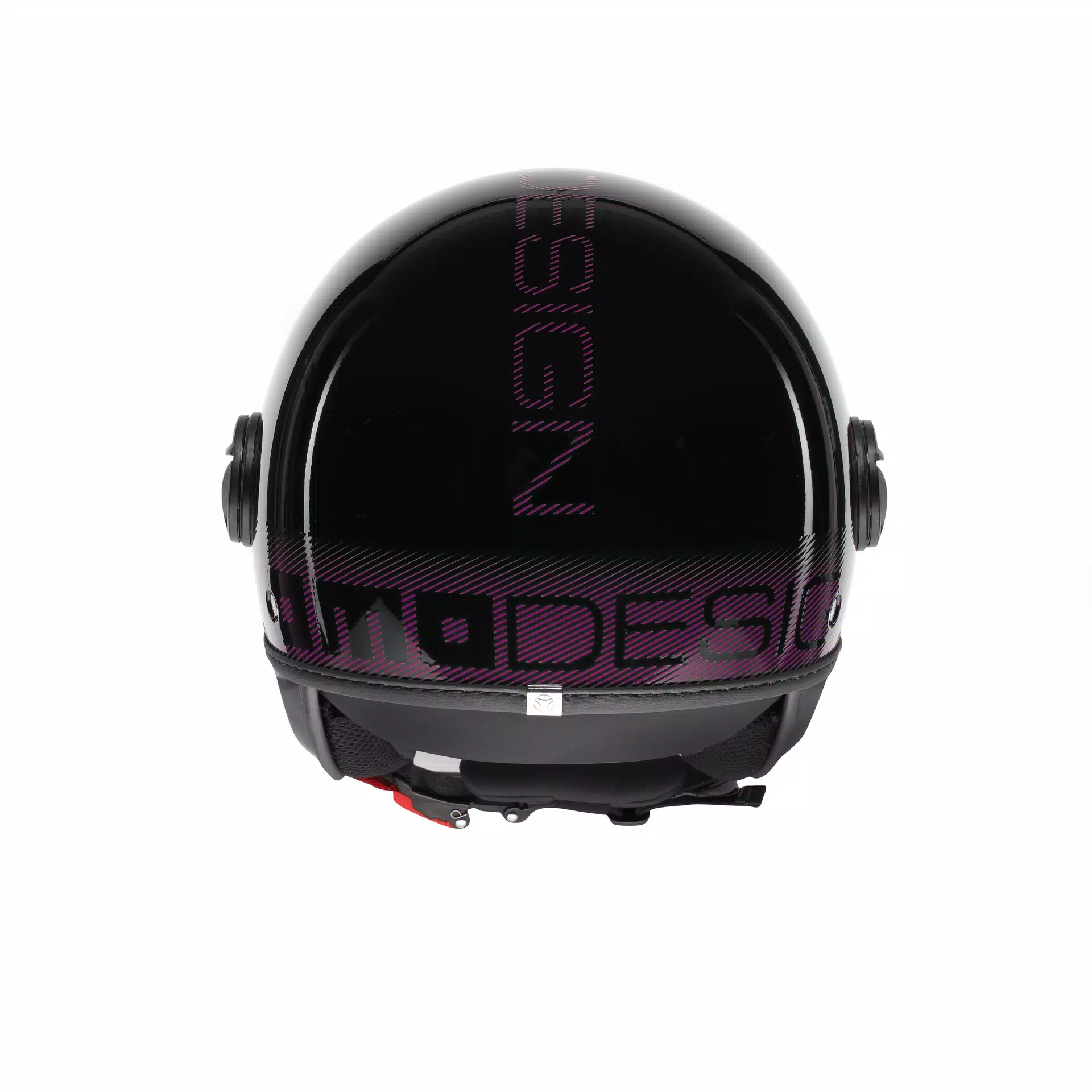 MOMODESIGN FGTR CLASSIC STRIPES BLACK / FUCSIA - JET HELMET WITH VISOR E2206