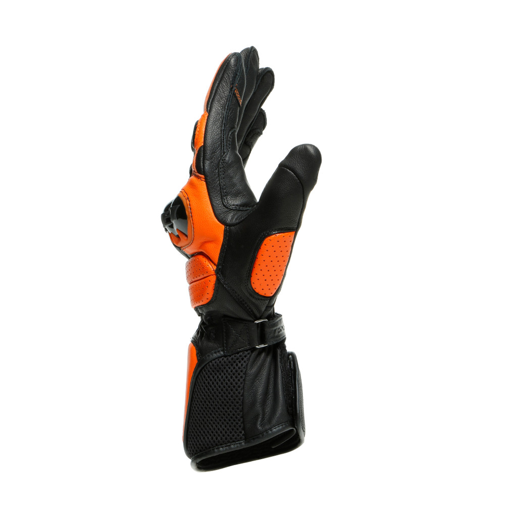 impeto-guanti-moto-in-pelle-uomo-black-flame-orange image number 1