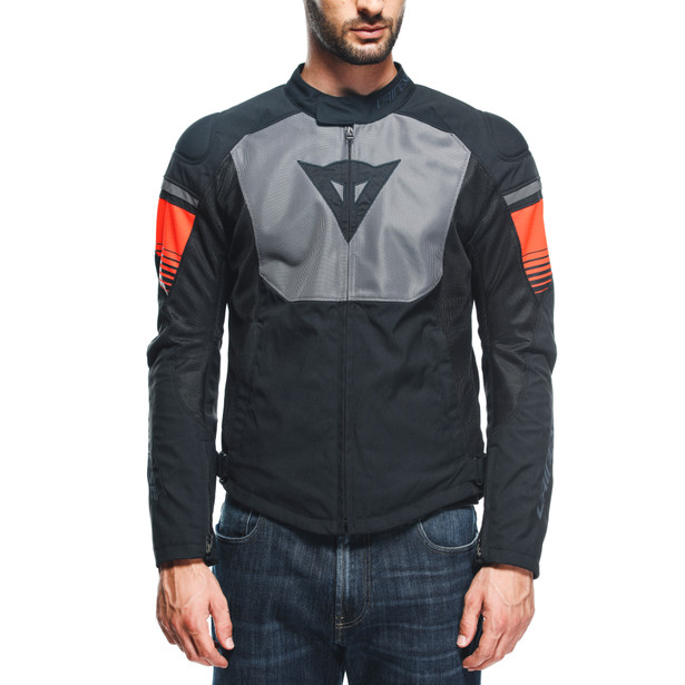 air-fast-tex-giacca-moto-estiva-in-tessuto-uomo-black-gray-fluo-red image number 4
