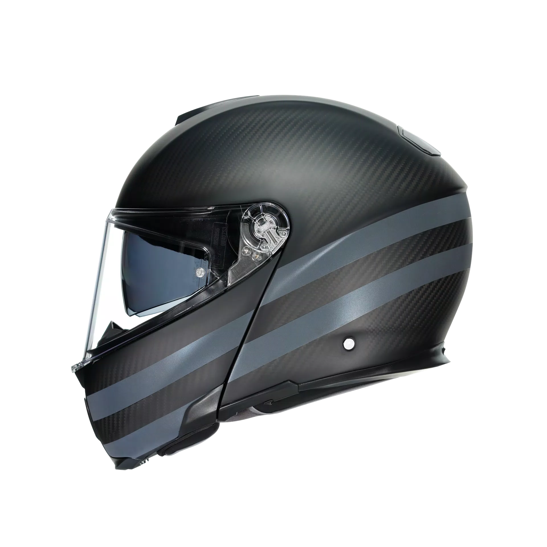 SPORTMODULAR DARK REFRACTIVE CARBON/BLACK - MOTORBIKE FLIP UP HELMET E2205