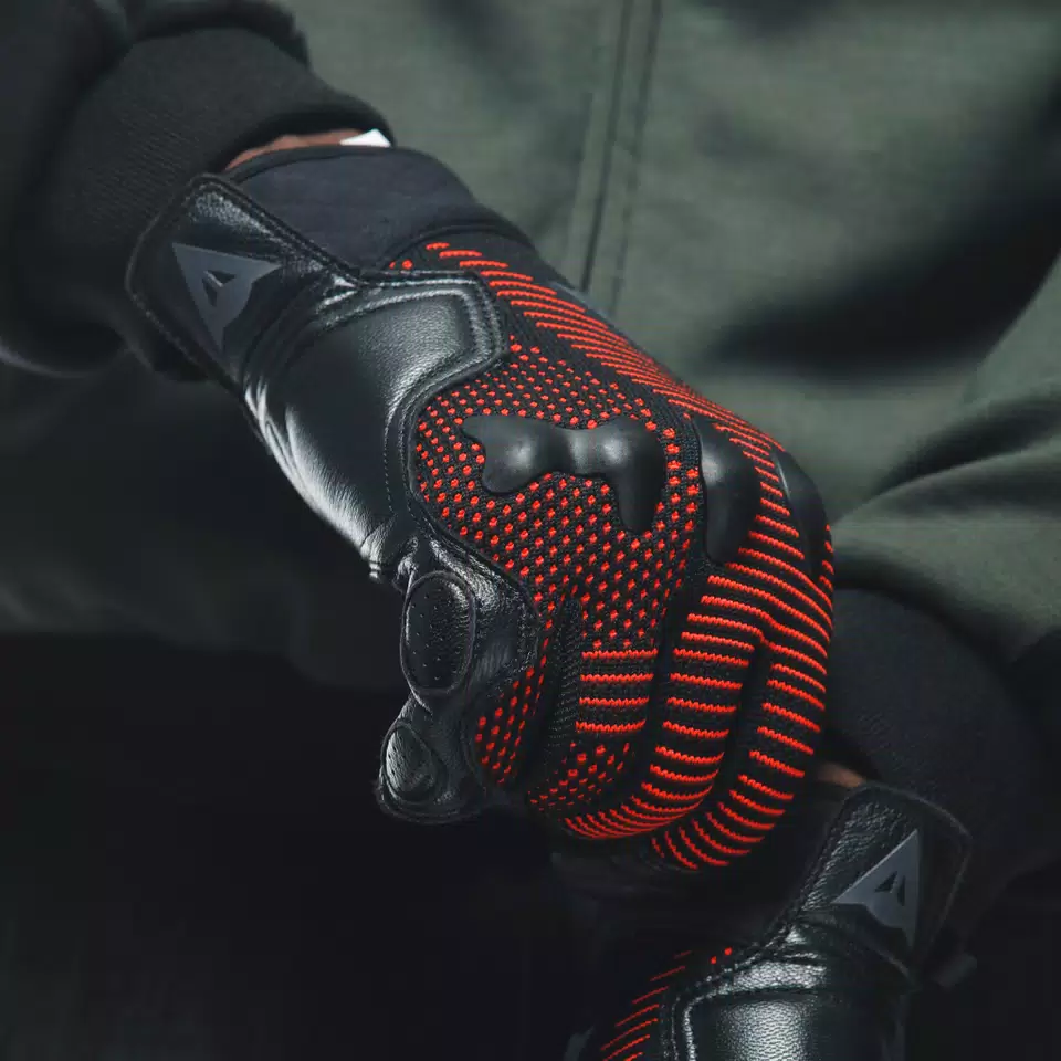 UNRULY ERGO-TEK GLOVES - BLACK/FLUO-RED - 15
