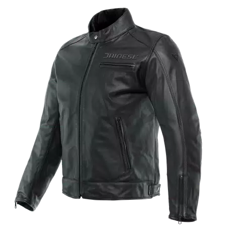 ZAURAX - MEN'S MOTORCYCLE LEATHER JACKET - BLACK - 1