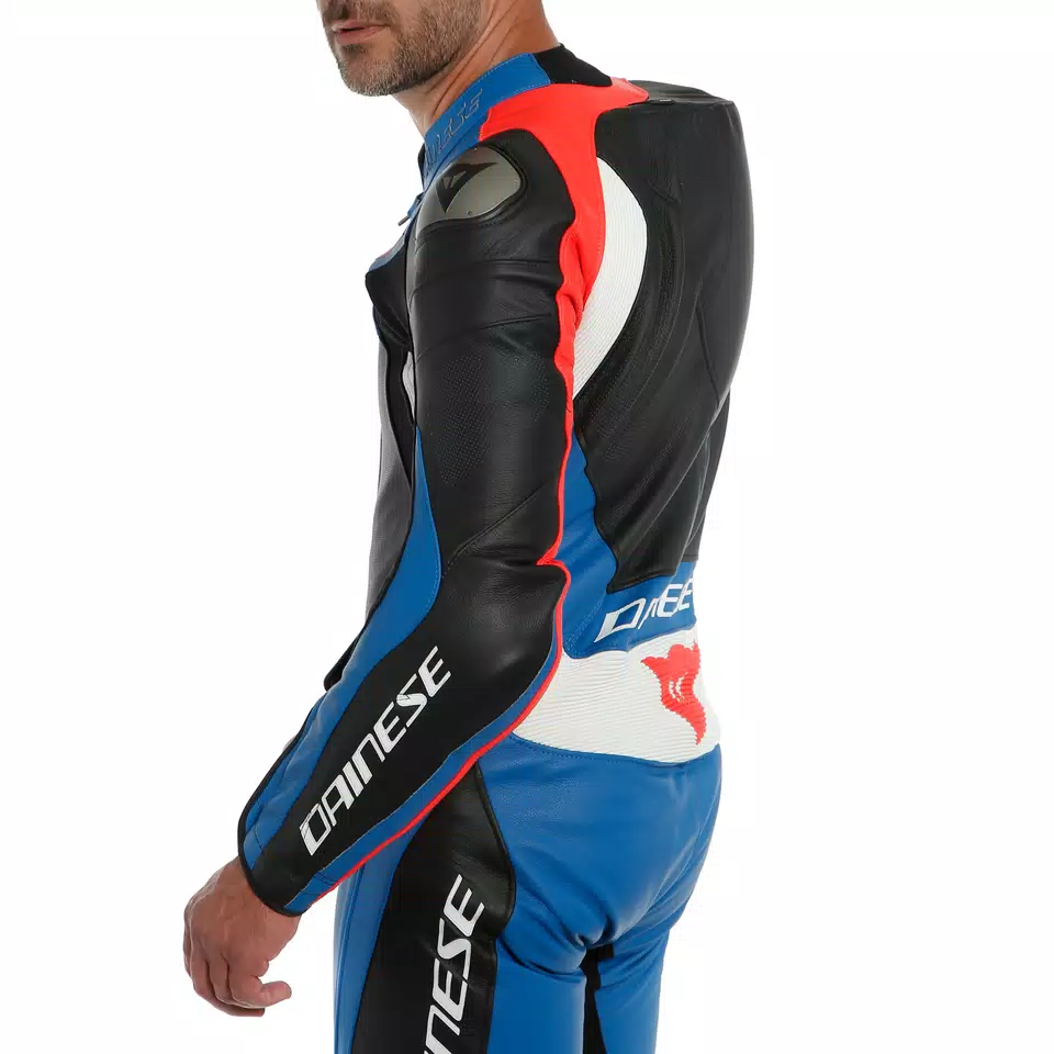 ASSEN 2 1 PC. PERF. LEATHER SUIT - BLACK/LIGHT-BLUE/FLUO-RED - 5