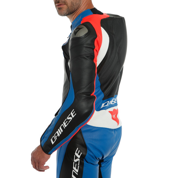 assen-2-1-pc-perf-leather-suit-black-light-blue-fluo-red image number 4