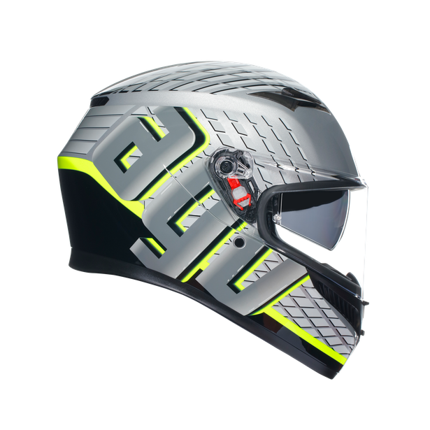 k3-fortify-grey-black-yellow-fluo-motorbike-full-face-helmet-e2206 image number 2