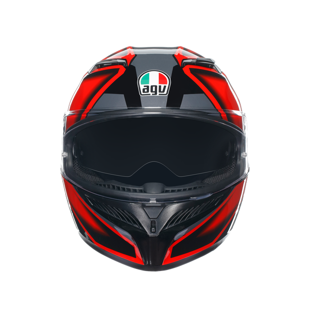 k3-compound-black-red-motorbike-full-face-helmet-e2206 image number 1