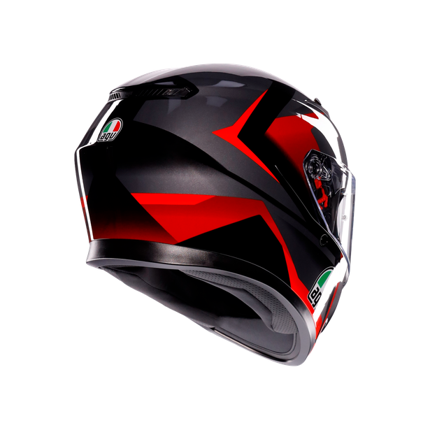 k3-striga-black-grey-red-motorbike-full-face-helmet-e2206 image number 5