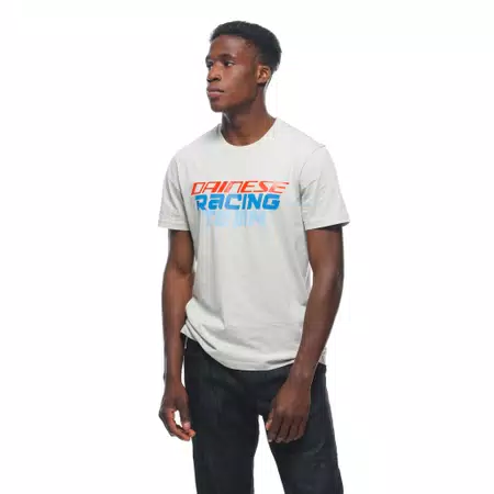 RACING - MEN'S T-SHIRT - LIGHT-GRAY/FIERY-RED - 4