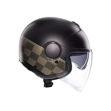 ETERES PONZA MATT BLACK/GOLD - MOTORBIKE OPEN FACE HELMET E2206 -  - 3