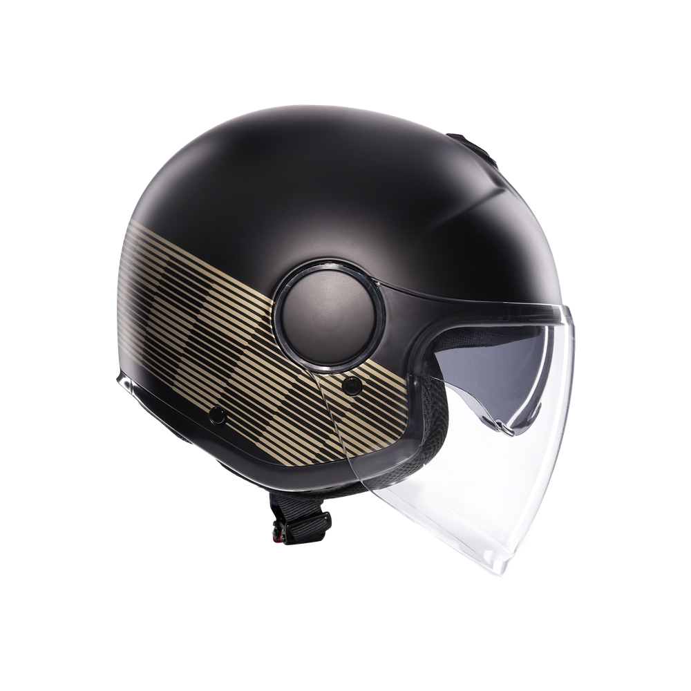 eteres-ponza-matt-black-gold-motorbike-open-face-helmet-e2206 image number 2