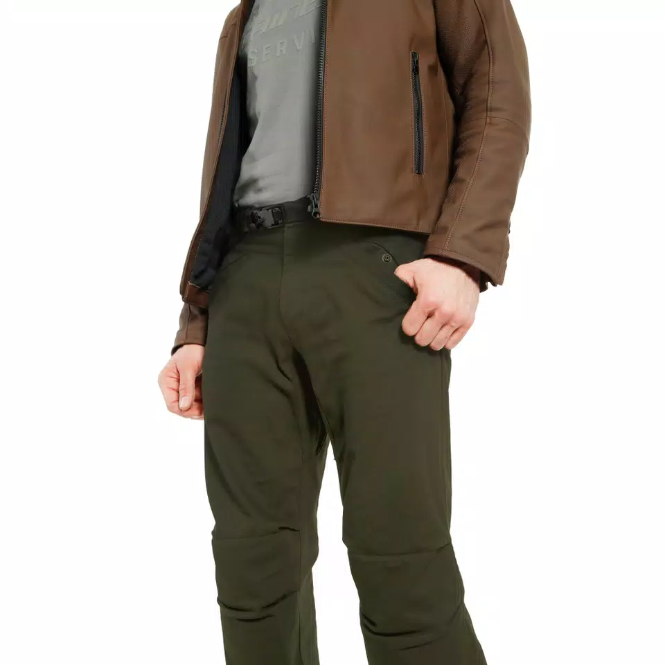 TRACKPANTS MEN S MOTORCYCLE PANTS IN FABRIC OLIVE Dainese