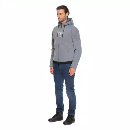 BOVISA - MOTORRAD-HOODIE MIT PROTEKTOREN HERREN - GREY-MELANGE/BLACK - 4
