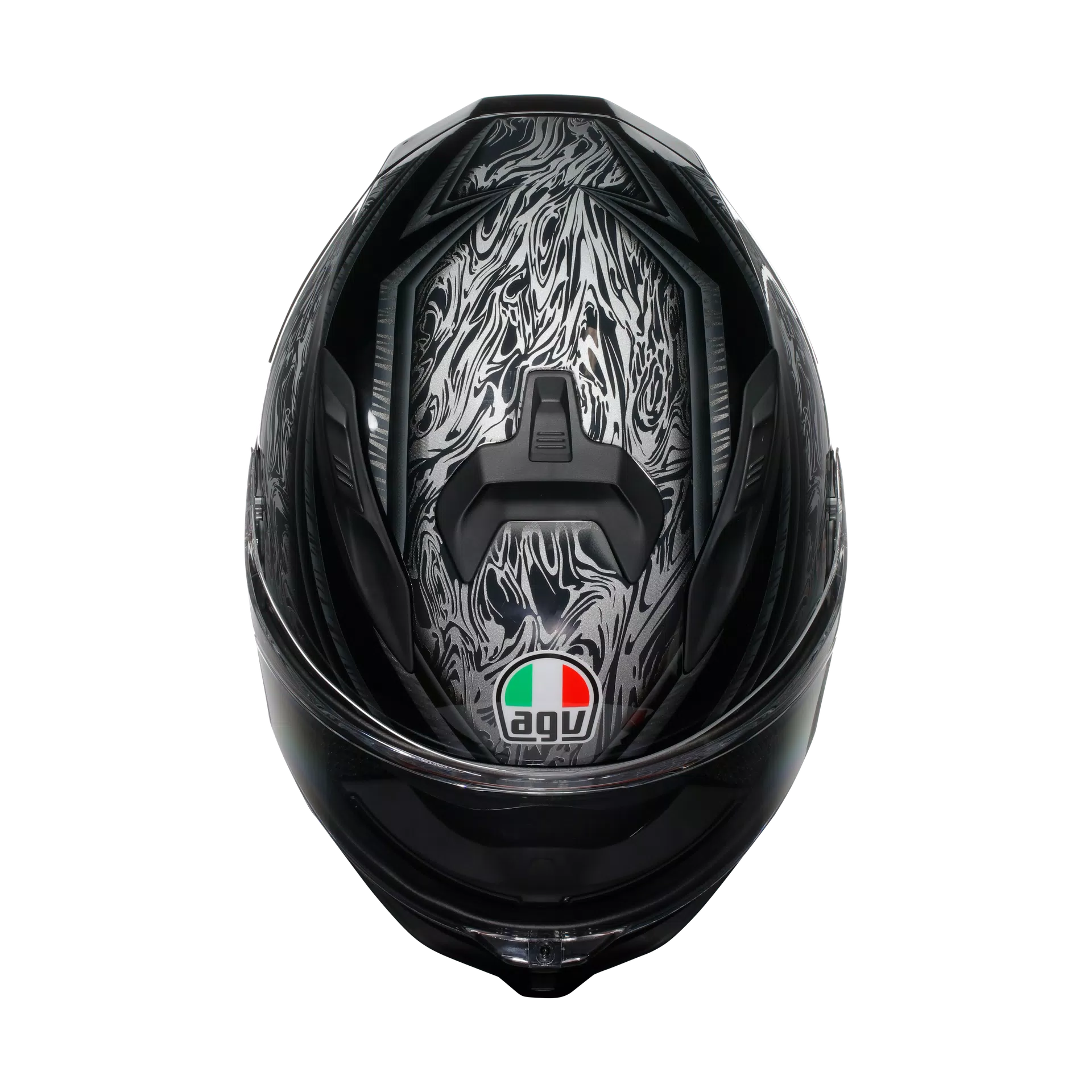 K7 MPLK DAMASCUS BLACK/SILVER - MOTORBIKE FULL FACE HELMET E2206