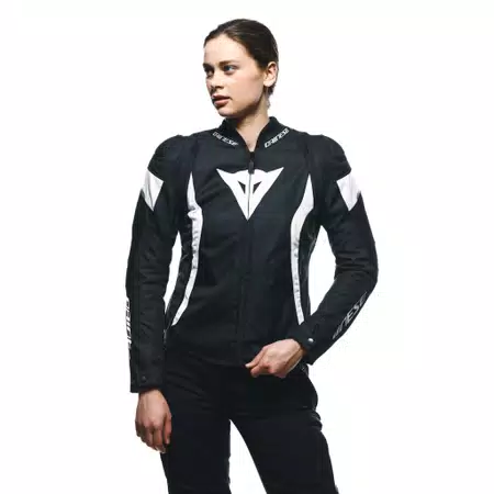 AVRO 5 TEX - WOMEN'S MOTORCYCLE JACKET IN FABRIC - BLACK/WHITE/BLACK - 5