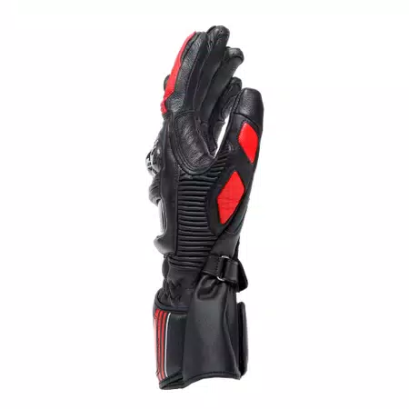 DRUID 4 - MEN'S MOTORCYCLE LEATHER GLOVES - BLACK/RED-LAVA/WHITE - 2