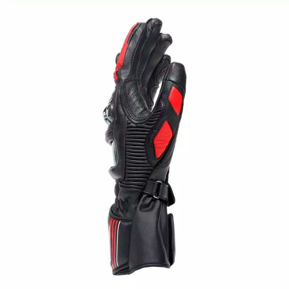 DRUID 4 - MEN'S MOTORCYCLE LEATHER GLOVES - BLACK/RED-LAVA/WHITE - 2