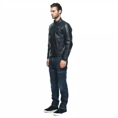 MIKE 3 - MEN'S MOTORCYCLE LEATHER JACKET - BLACK - 4