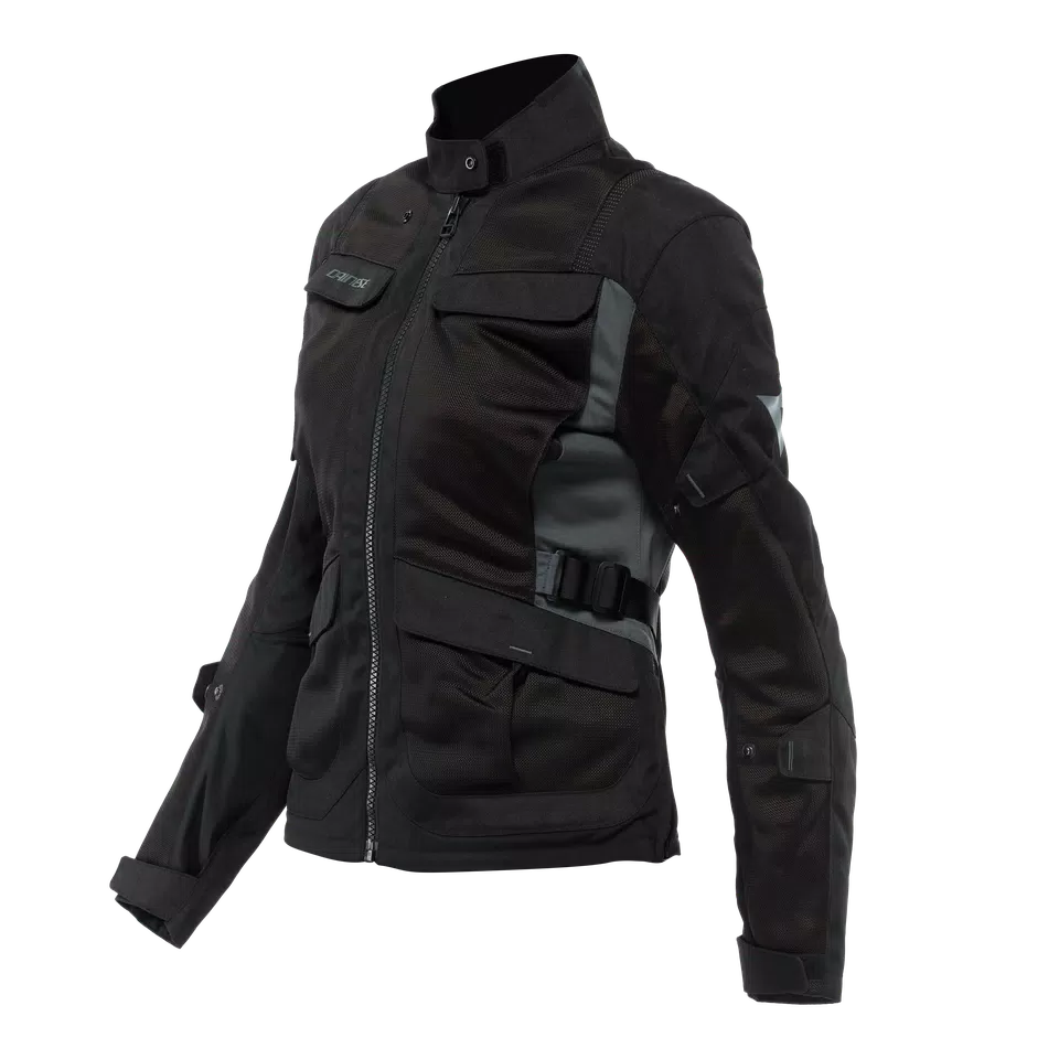 DESERT TEX - WOMEN'S TOURING SUMMER MOTORCYCLE JACKET IN FABRIC - BLACK/BLACK/EBONY - 1