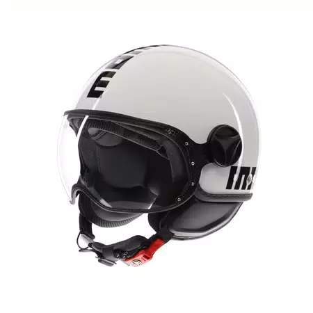 MOMODESIGN FGTR CLASSIC GLOSSY WHITE / BLACK - JET HELMET WITH VISOR E2206 -  - 1