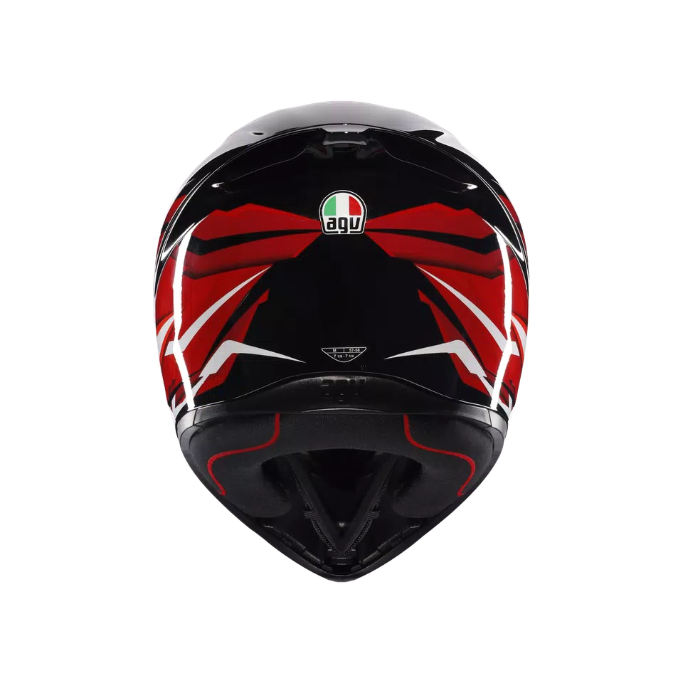 K1 S LION BLACK/RED/WHITE - MOTORBIKE FULL FACE HELMET DOT (E2206) -  - 5