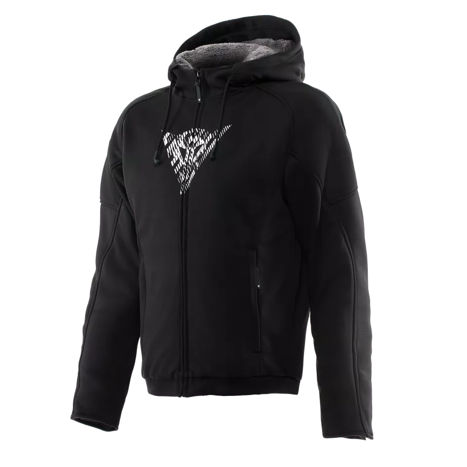 BOVISA - MOTORCYCLE HOODIE FULL-ZIP - BLACK/WHITE - 1
