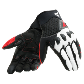 X-MOTO UNISEX GLOVES BLACK/WHITE/LAVA-RED- Leather