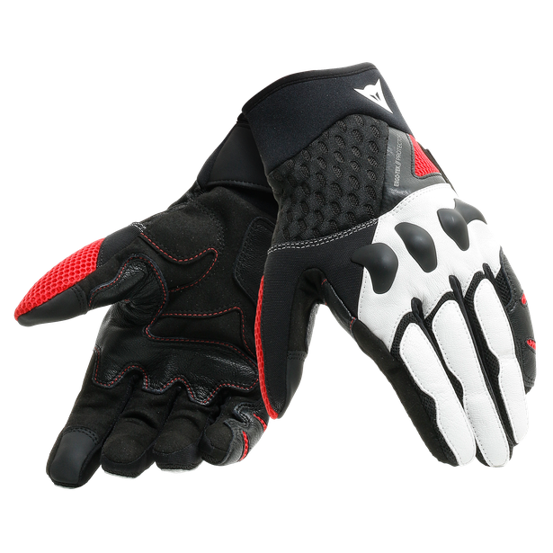 X-MOTO GLOVES BLACK/WHITE/LAVA-RED- Handschuhe