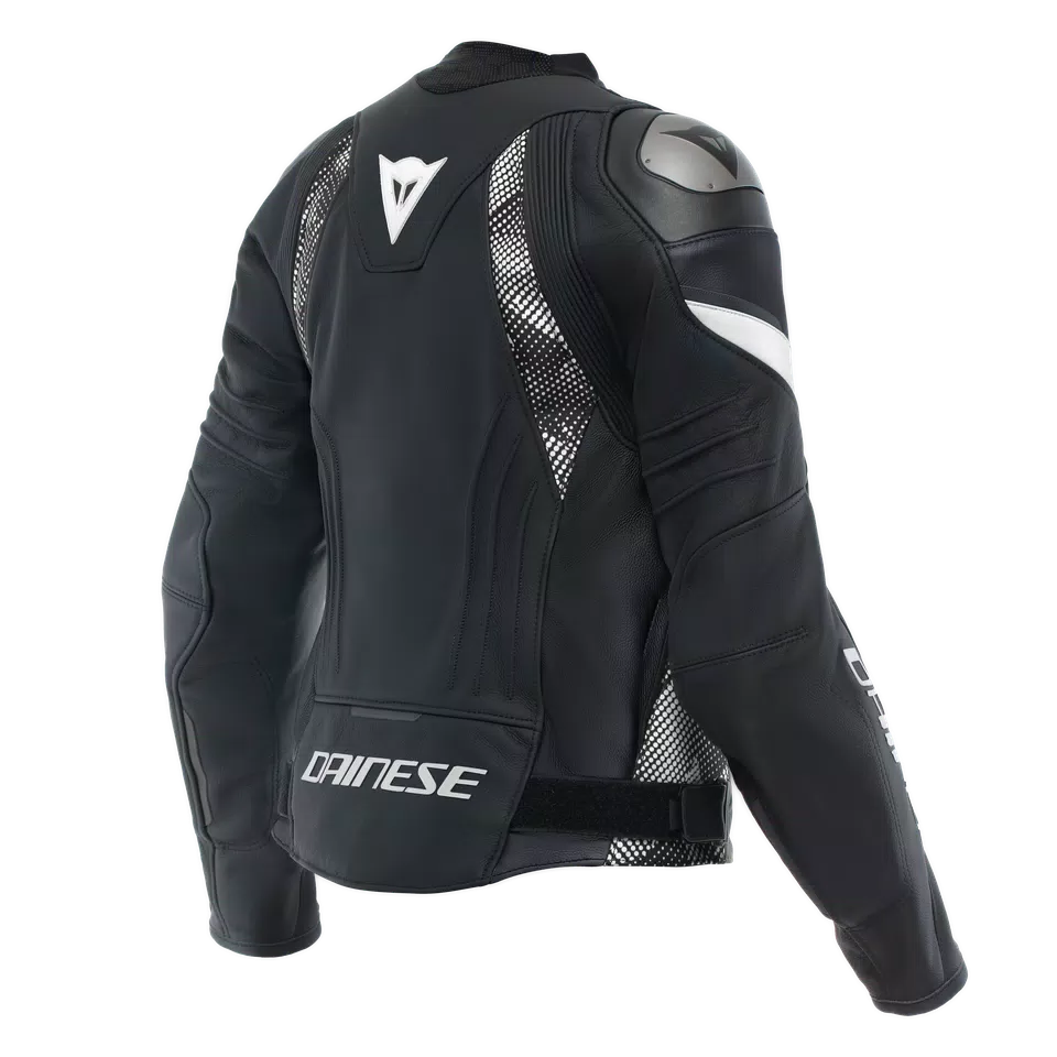 AVRO 5 - WOMEN'S MOTORCYCLE LEATHER JACKET - BLACK/BLACK/WHITE - 2