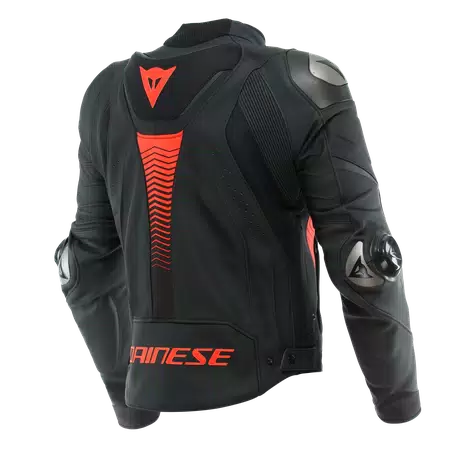 SUPER SPEED 4 - MEN'S MOTORCYCLE LEATHER JACKET - BLACK-MATT/FLUO-RED - 2