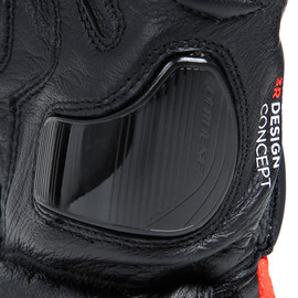 CARBON 4 LONG GLOVES BLACK/FLUO-RED/WHITE- Leather